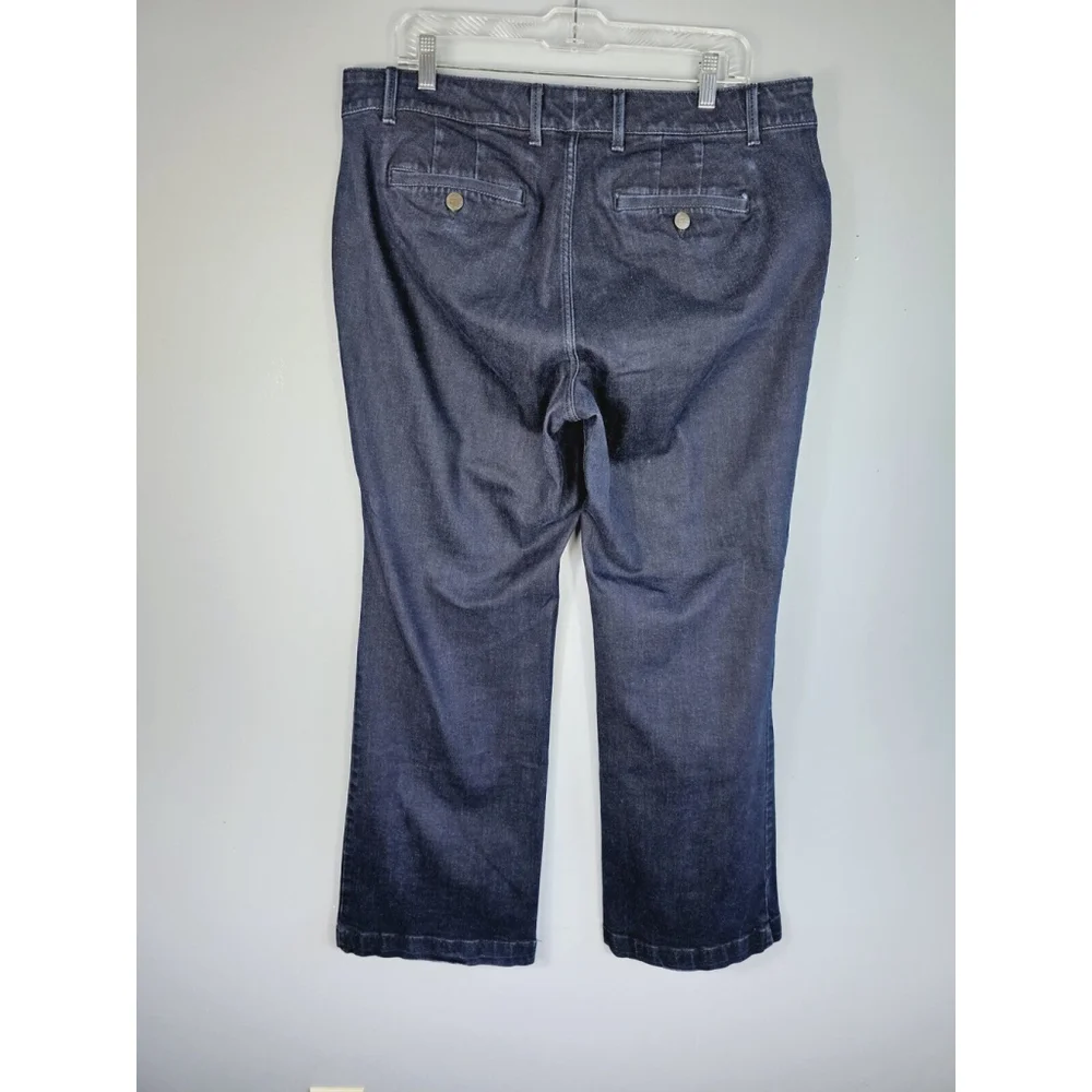 Eddie Bauer Women’s Curvy Trouser Denim Jeans Stretch Dark Blue Wash Size 16 - Picture 4 of 10